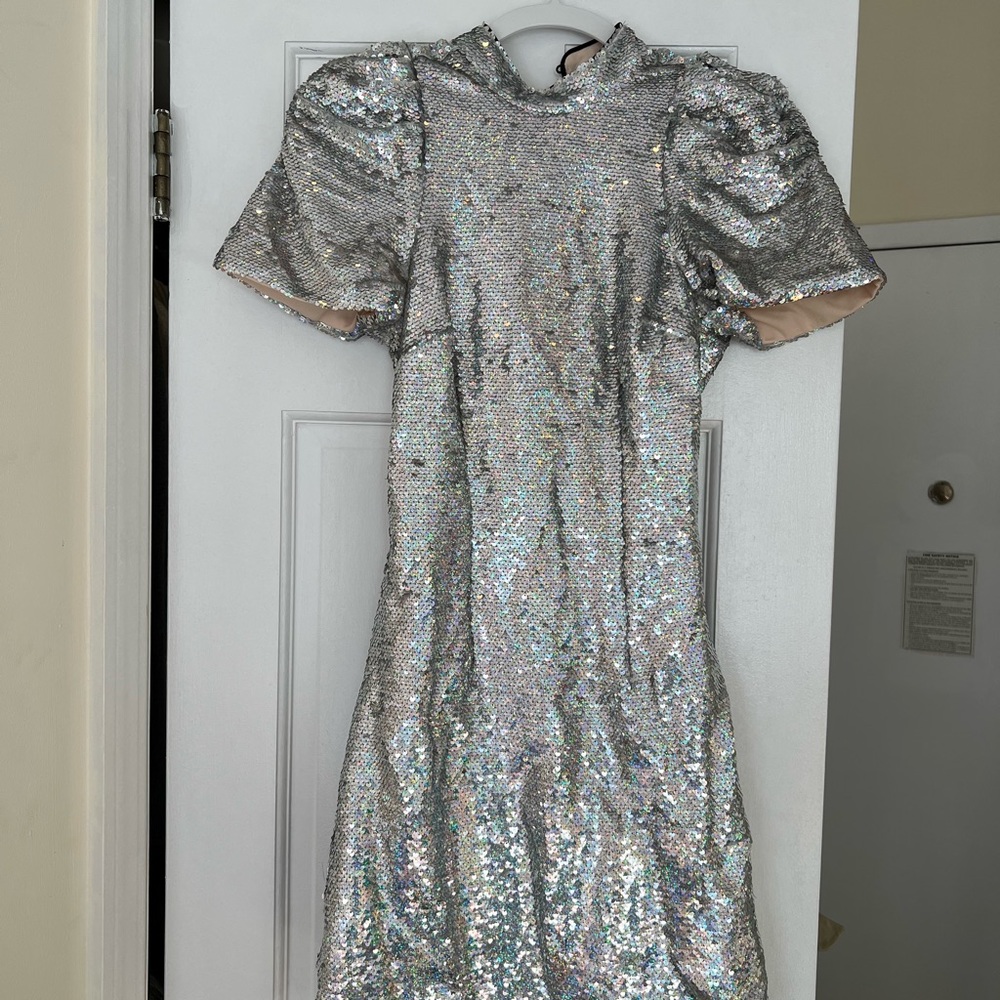 Silver Sequin Dress (very bright & sparkly)